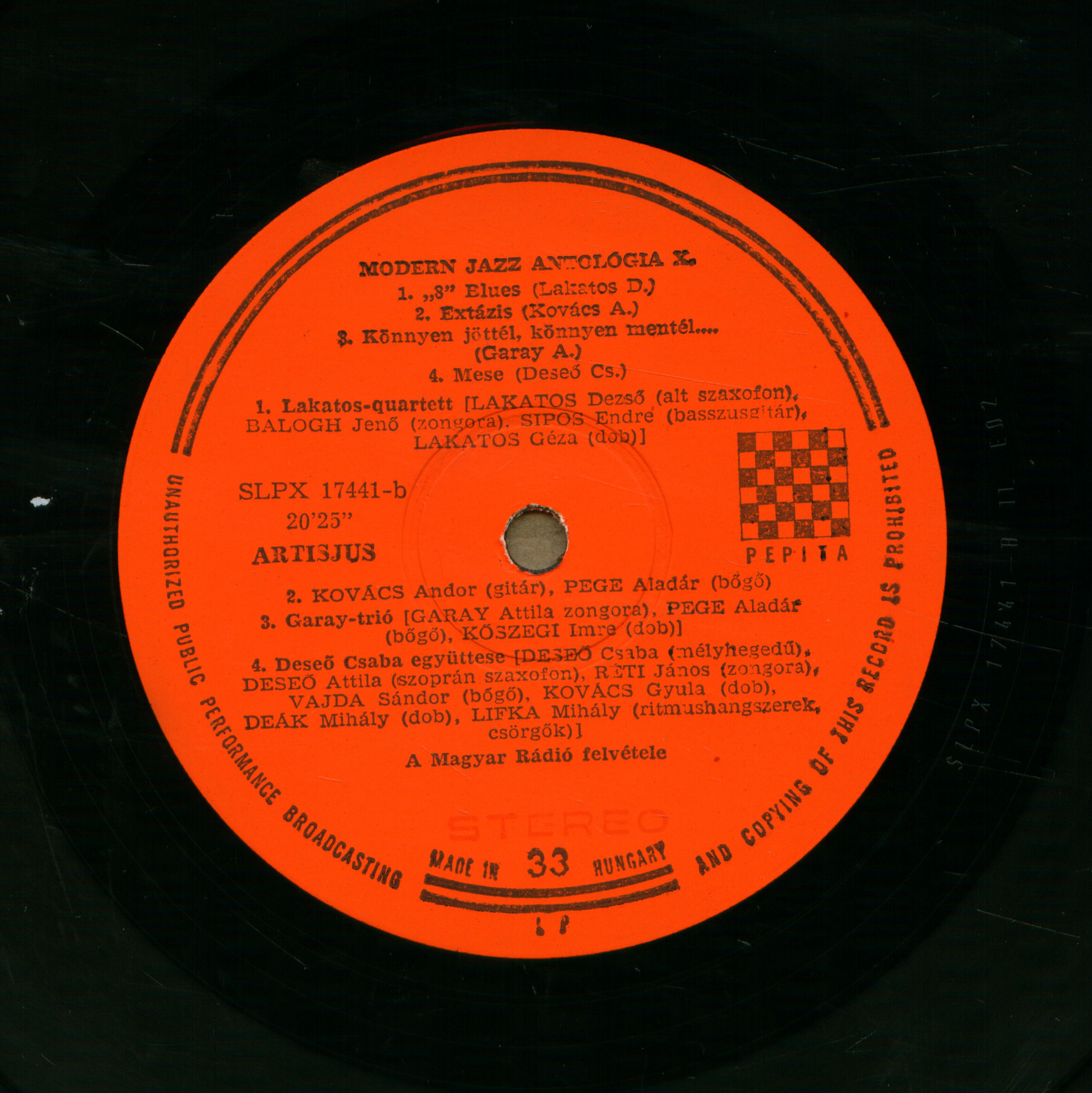 Modern jazz antológia X. [Hangfelvétel] modern jazz anthology X.